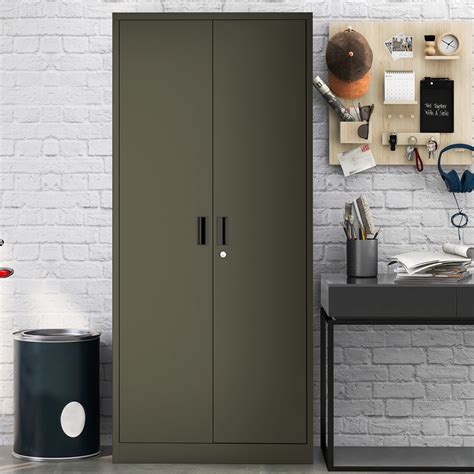 2-door 5 shelve steel cabinet|2 door metal locker cabinet.